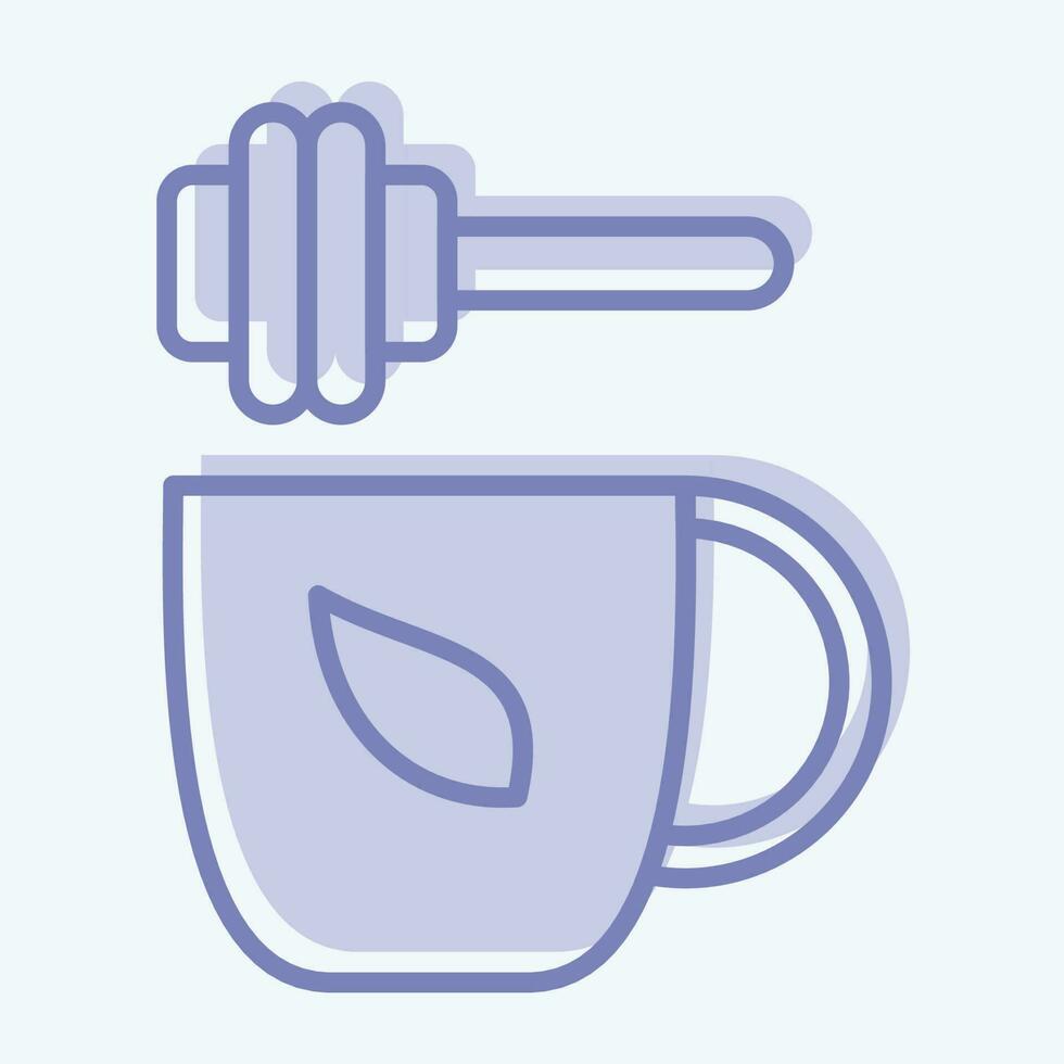 Icon Honey Tea. related to Tea symbol. two tone style. simple design editable. simple illustration. green tea vector