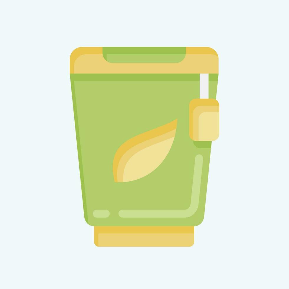 Icon Papercup. related to Tea symbol. flat style. simple design editable. simple illustration. green tea vector