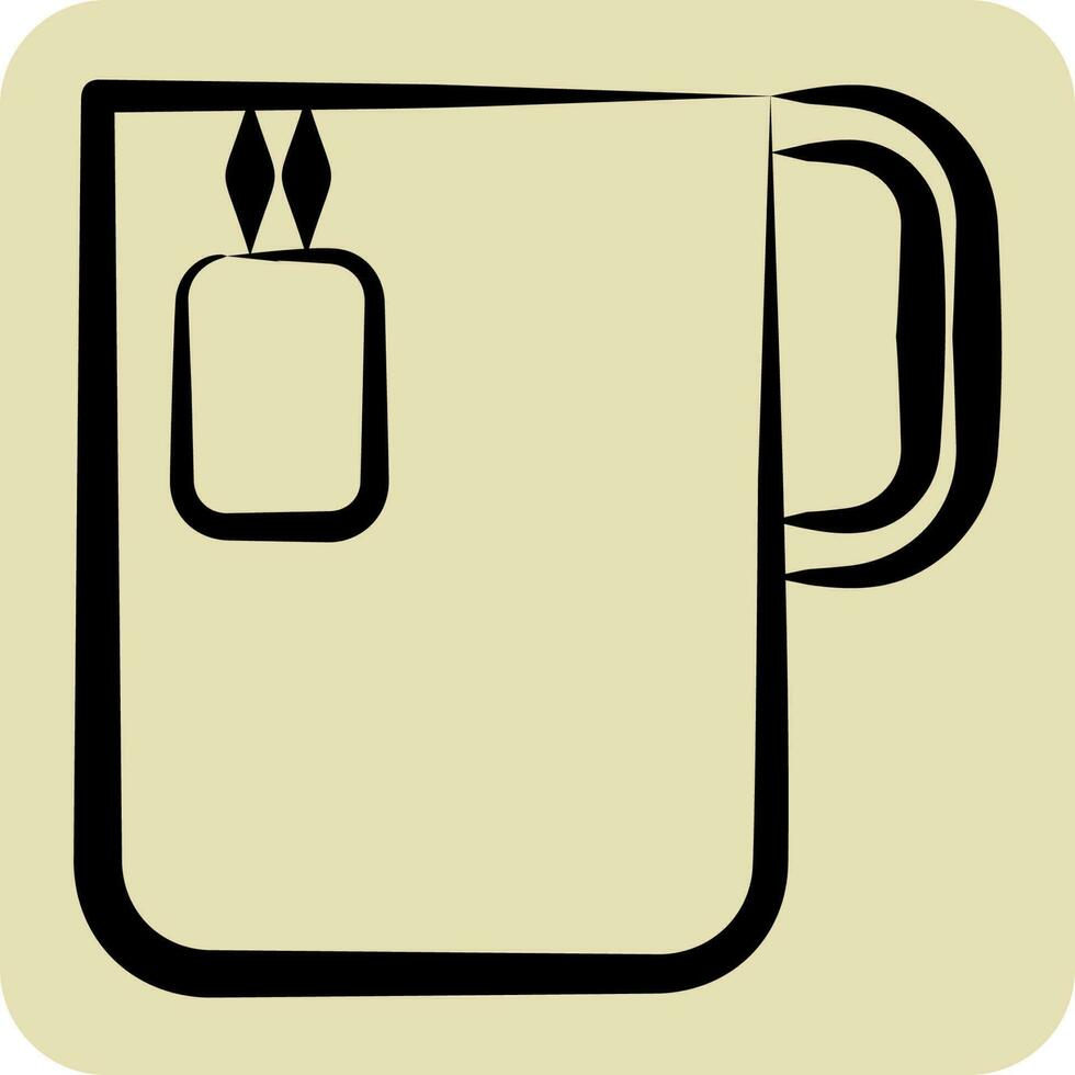 Icon Office Tea. related to Tea symbol. hand drawn style. simple design editable. simple illustration. green tea vector