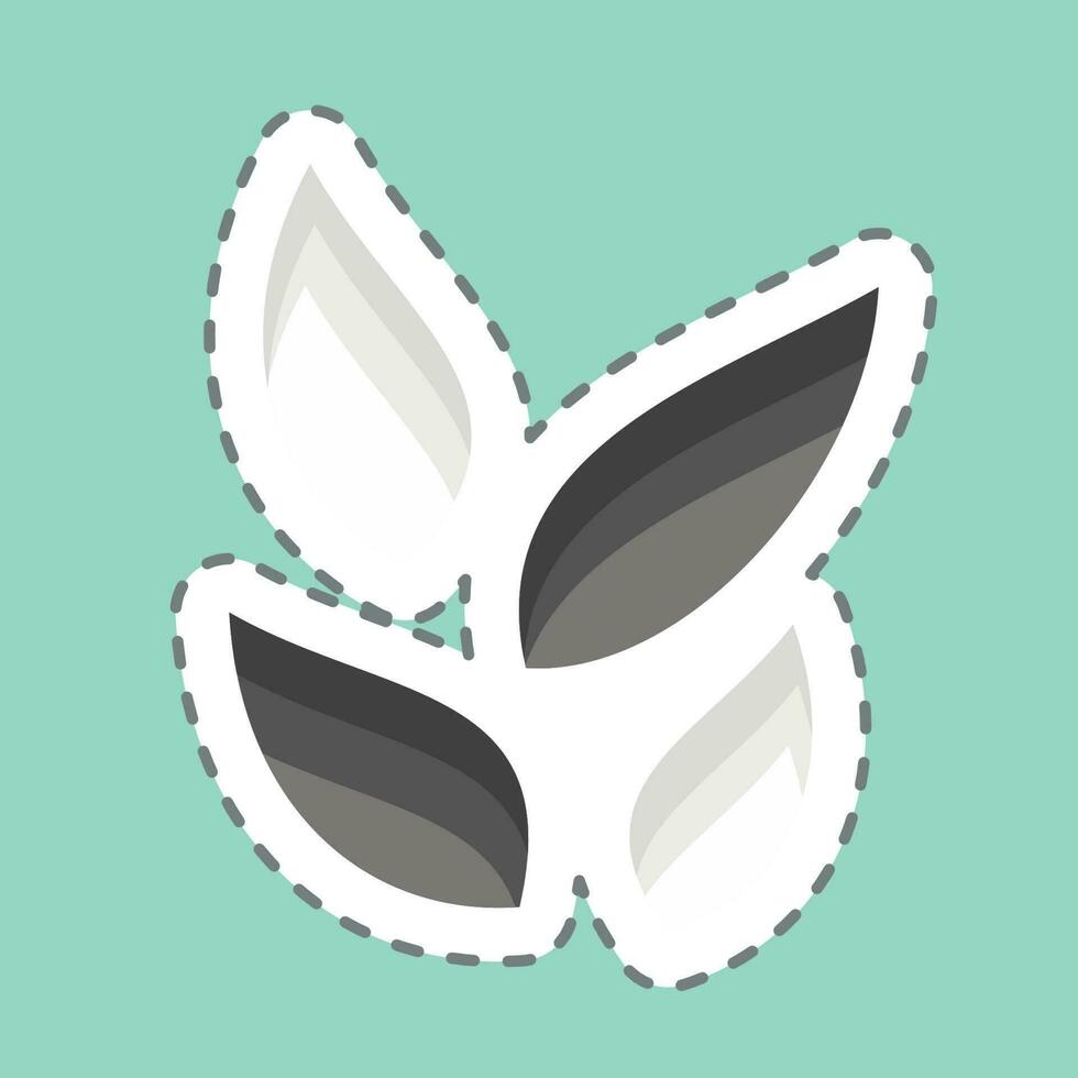 Sticker line cut Leaf Tea. related to Tea symbol. simple design editable. simple illustration. green tea vector