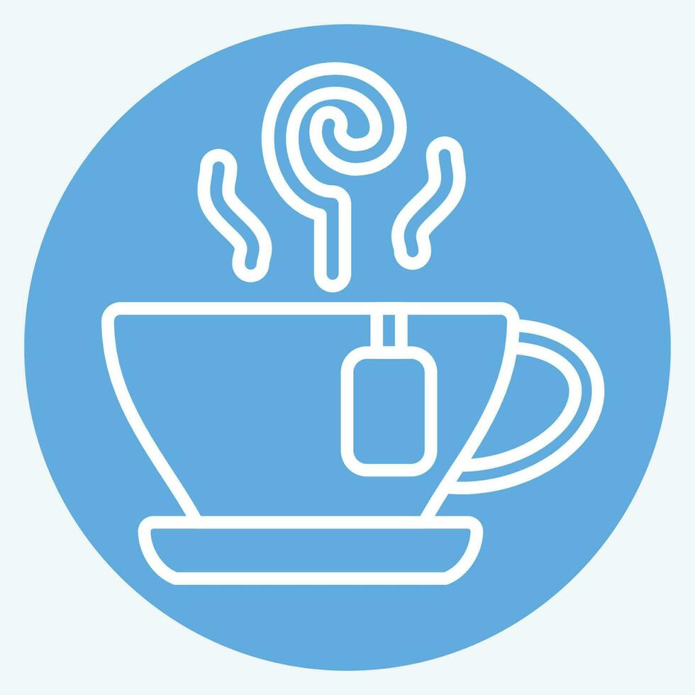 Icon Herbal Tea. related to Tea symbol. blue eyes style. simple design editable. simple illustration. green tea vector