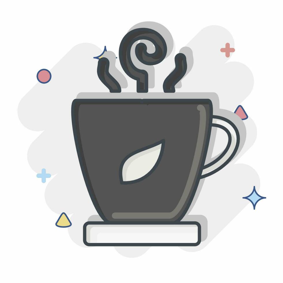 icono taza de té. relacionado a té símbolo. cómic estilo. sencillo diseño editable. sencillo ilustración. verde té vector