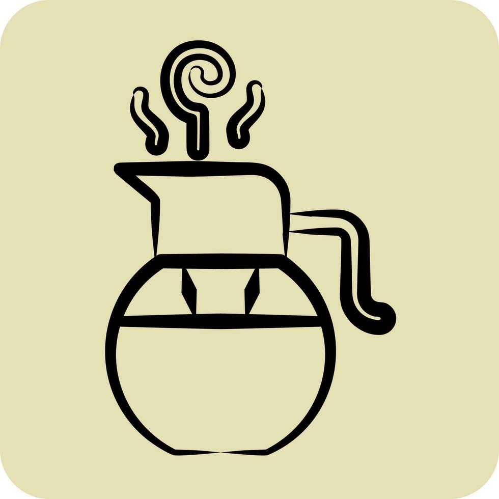 Icon Glass Teaport. related to Tea symbol. hand drawn style. simple design editable. simple illustration. green tea vector