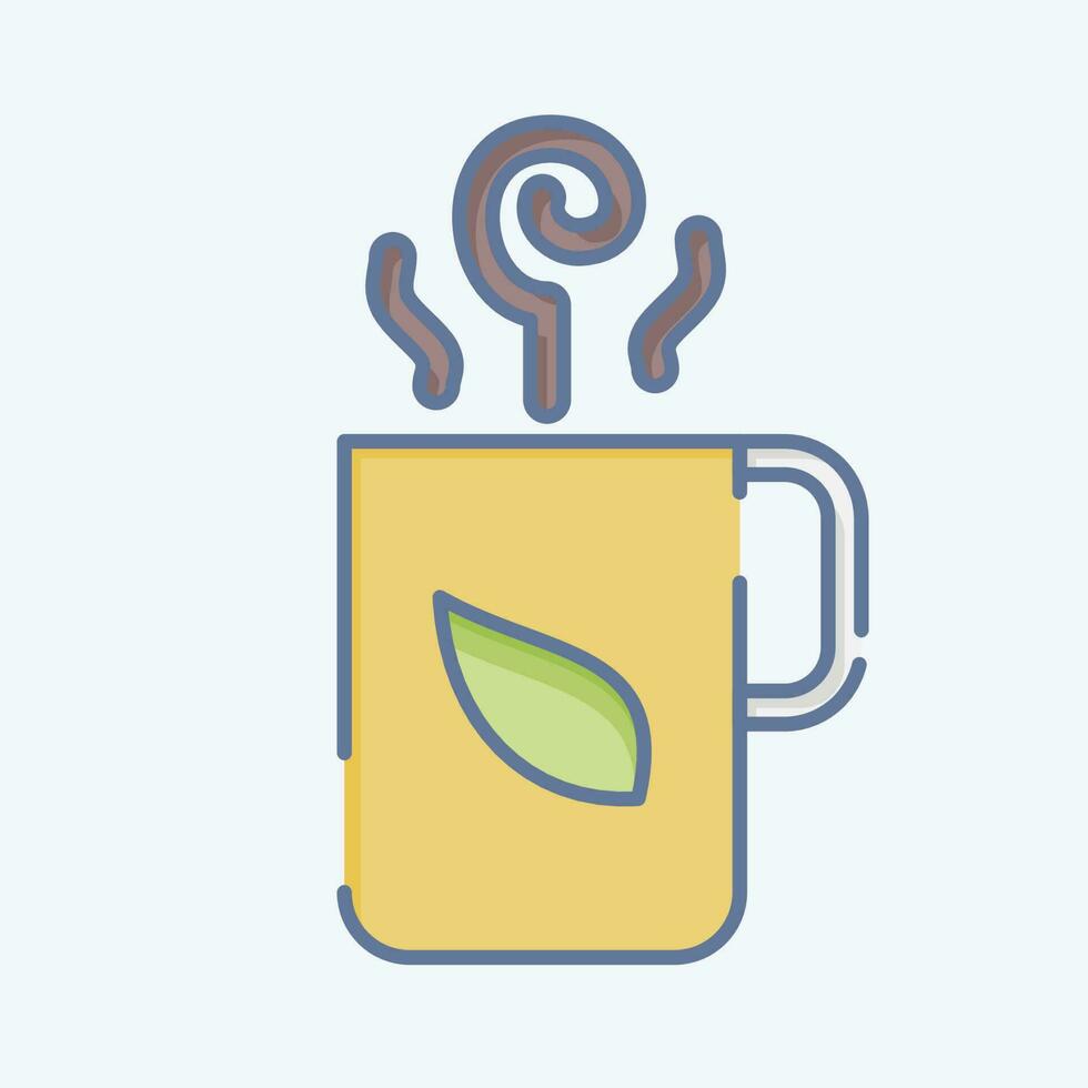 Icon Hot Tea. related to Tea symbol. doodle style. simple design editable. simple illustration. green tea vector