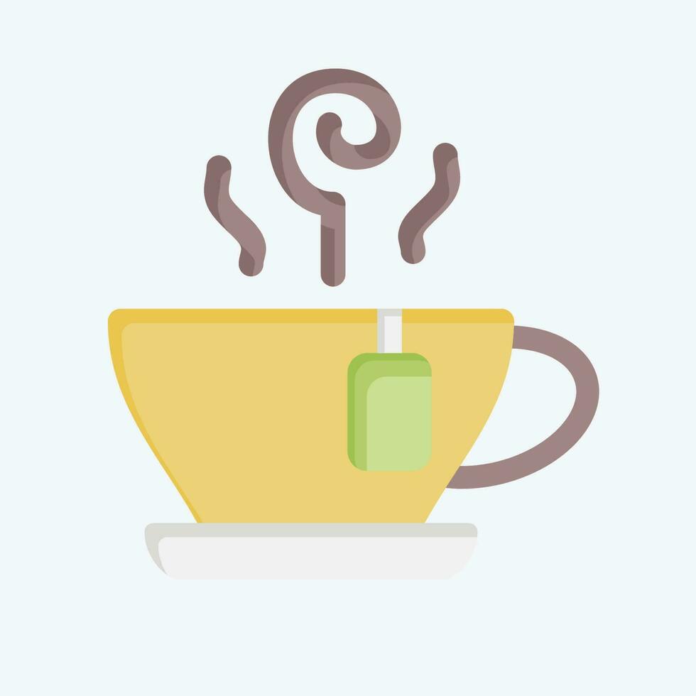 Icon Herbal Tea. related to Tea symbol. flat style. simple design editable. simple illustration. green tea vector