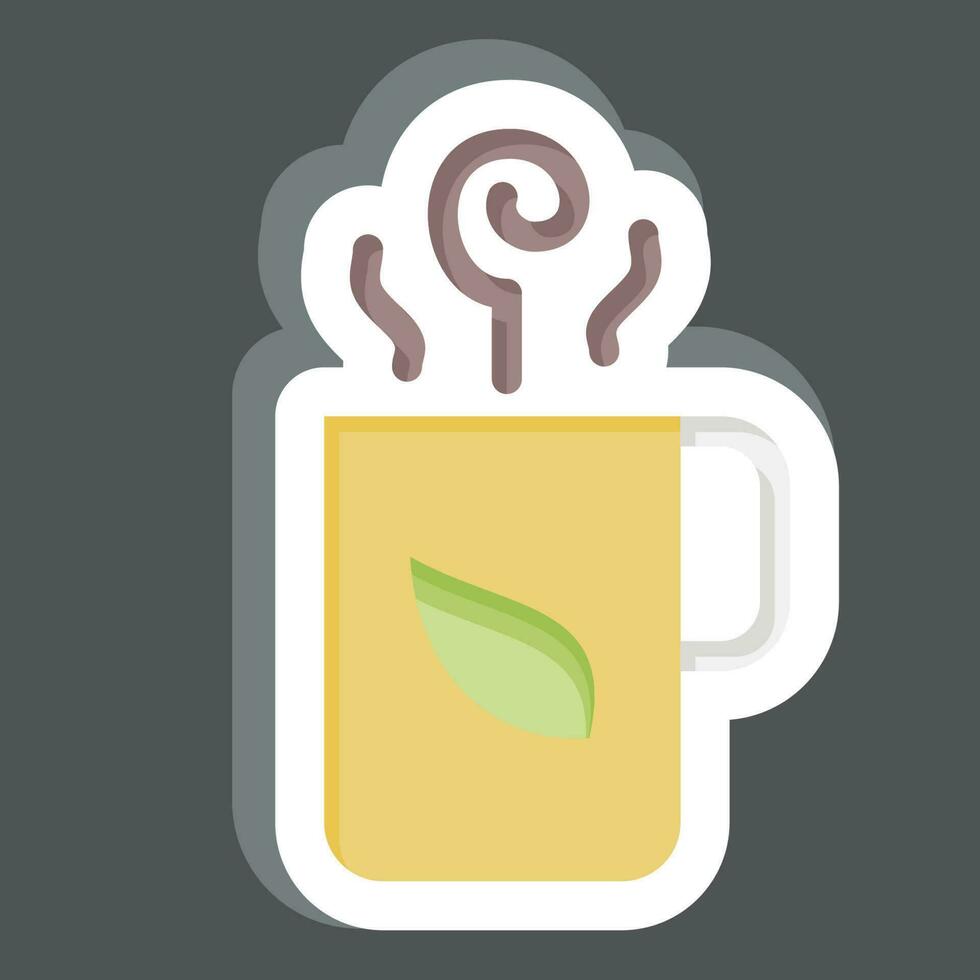 Sticker Hot Tea. related to Tea symbol. simple design editable. simple illustration. green tea vector