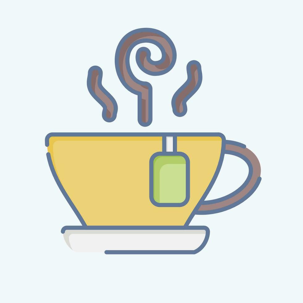 Icon Herbal Tea. related to Tea symbol. doodle style. simple design editable. simple illustration. green tea vector