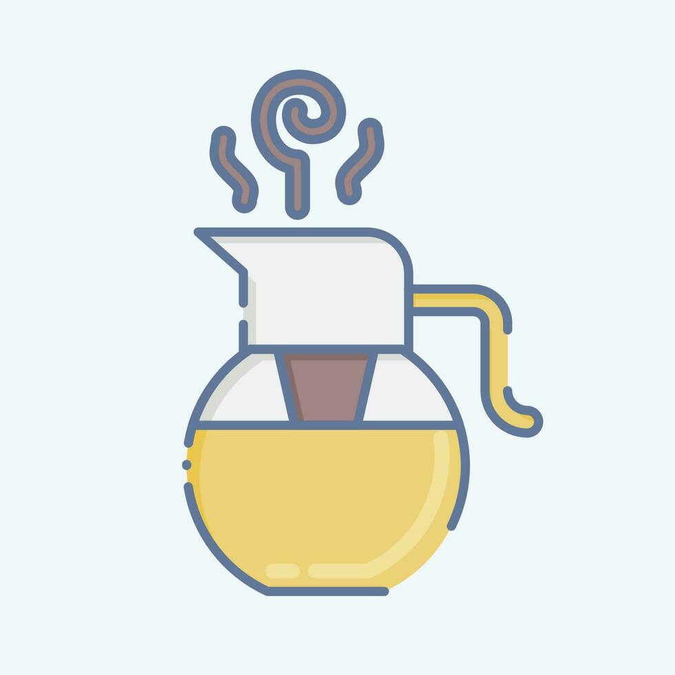 Icon Glass Teaport. related to Tea symbol. doodle style. simple design editable. simple illustration. green tea vector