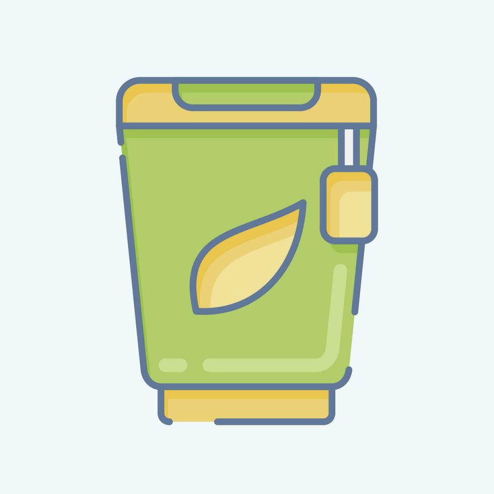 Icon Papercup. related to Tea symbol. doodle style. simple design editable. simple illustration. green tea vector