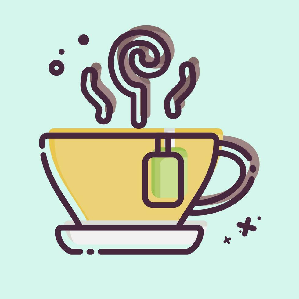 Icon Herbal Tea. related to Tea symbol. MBE style. simple design editable. simple illustration. green tea vector