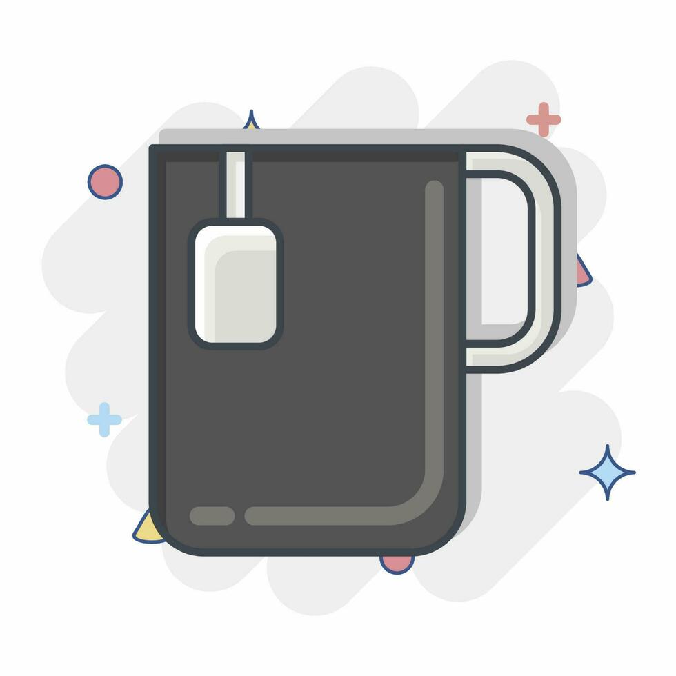 Icon Office Tea. related to Tea symbol. comic style. simple design editable. simple illustration. green tea vector