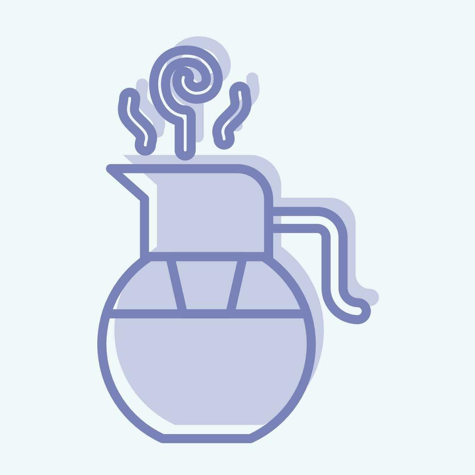 Icon Glass Teaport. related to Tea symbol. two tone style. simple design editable. simple illustration. green tea vector