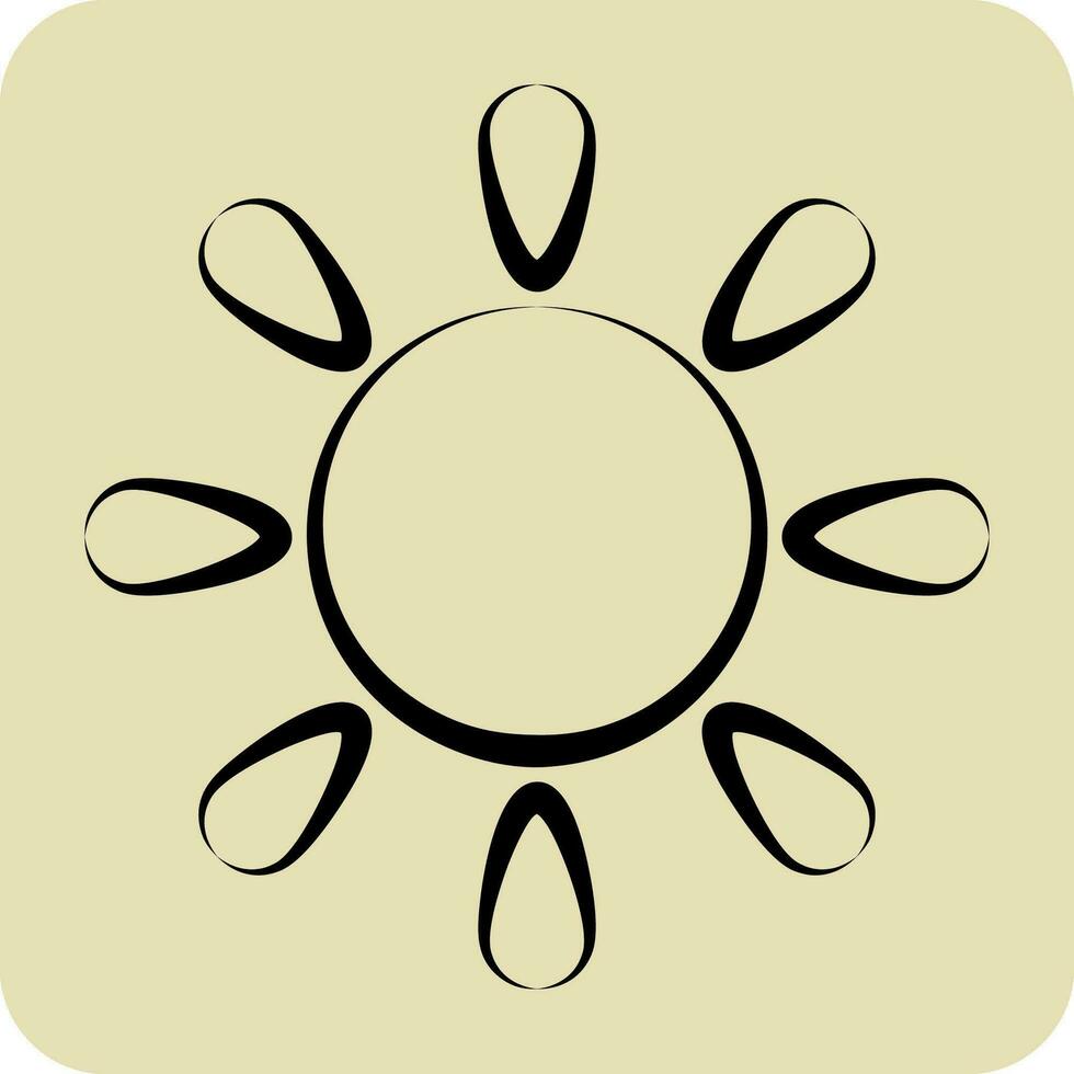 Icon Sun. related to Space symbol. hand drawn style. simple design editable. simple illustration vector