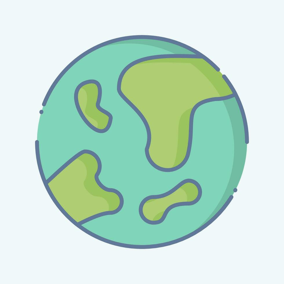 Icon Earth. related to Space symbol. doodle style. simple design editable. simple illustration vector