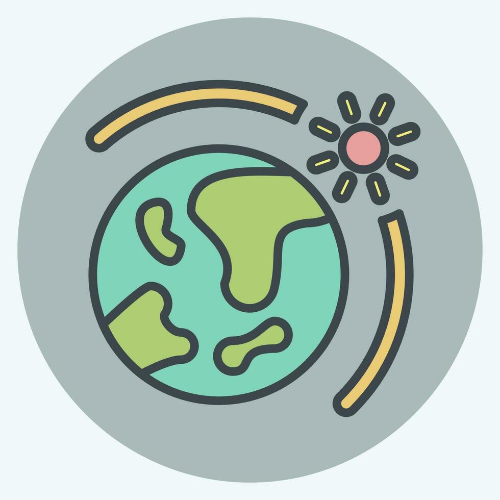 Icon Earth Sun. related to Space symbol. color mate style. simple design editable. simple illustration vector