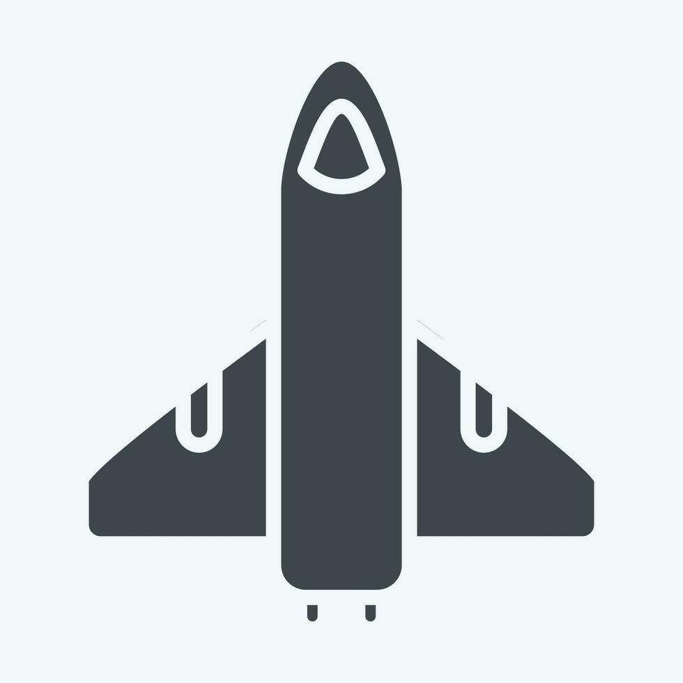 Icon Space Shuttle. related to Space symbol. glyph style. simple design editable. simple illustration vector