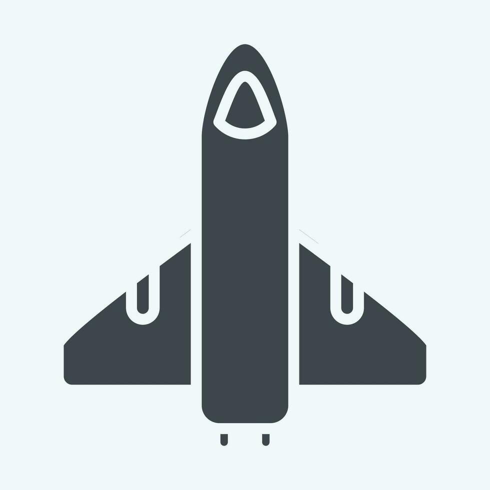 Icon Space Shuttle. related to Space symbol. glyph style. simple design editable. simple illustration vector