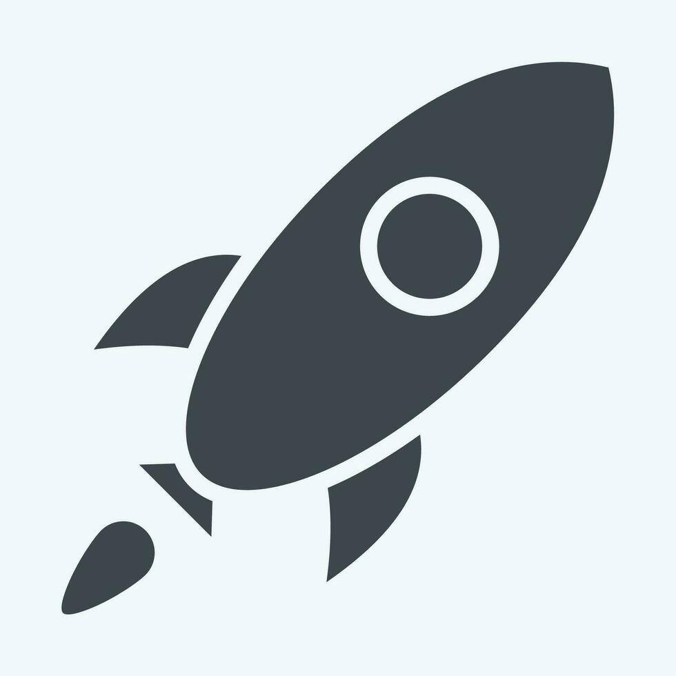 Icon Rocket. related to Space symbol. glyph style. simple design editable. simple illustration vector