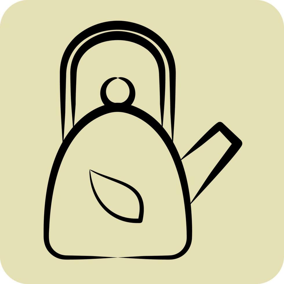 Icon Kettle. related to Tea symbol. hand drawn style. simple design editable. simple illustration. green tea vector