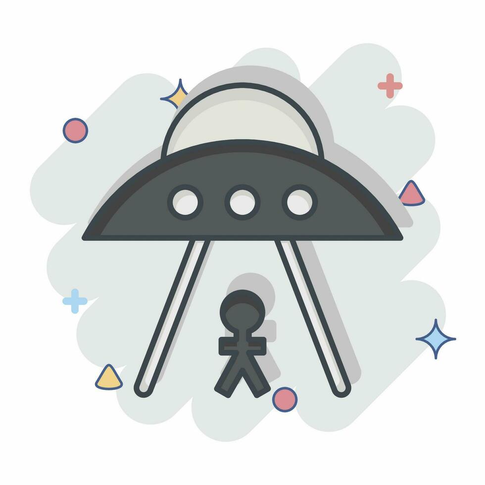Icon Ufo. related to Space symbol. comic style. simple design editable. simple illustration vector