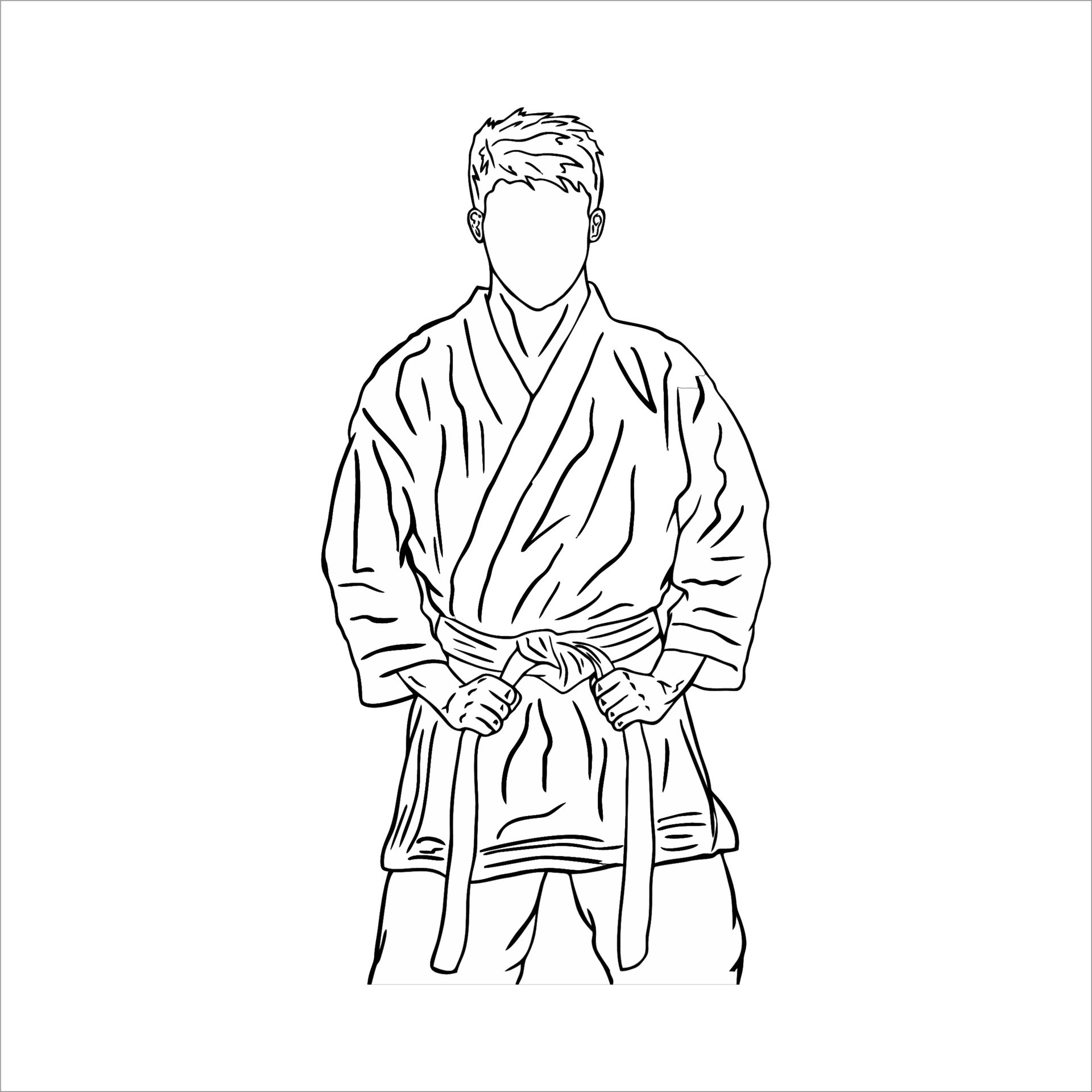 Karate kick and poses of karate techniques. Martial arts. This vector