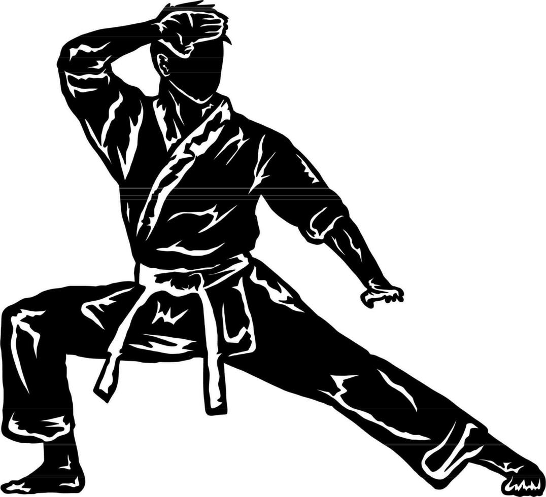 karate fighter illustration logo vector