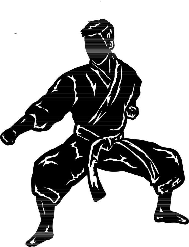 karate fighter illustration logo vector