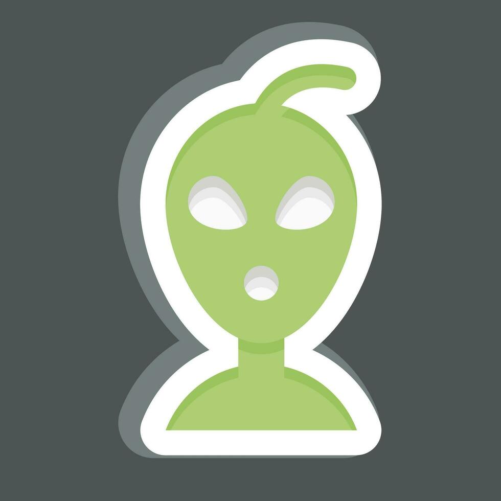 Sticker Allien. related to Space symbol. simple design editable. simple illustration vector