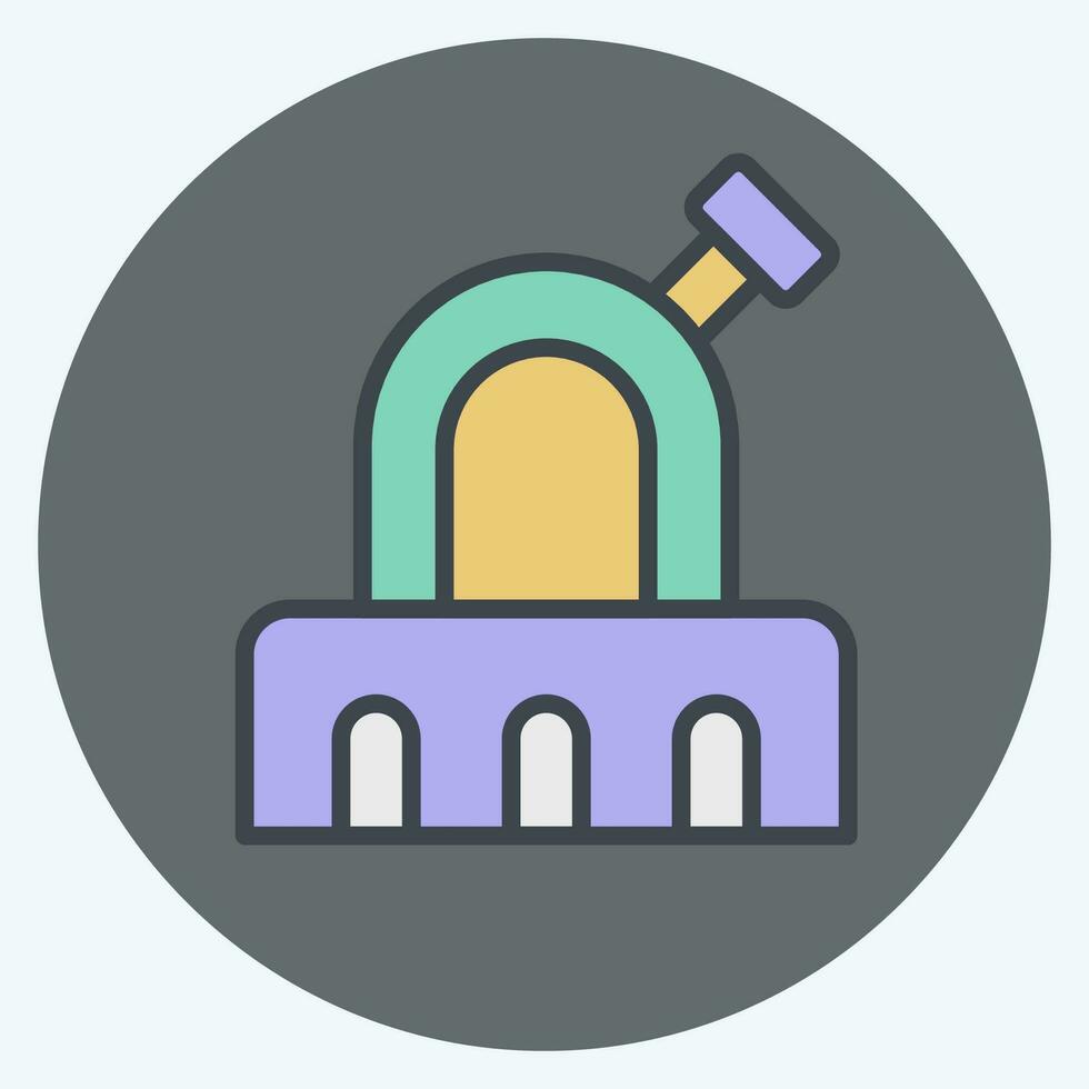 Icon Observatory. related to Space symbol. color mate style. simple design editable. simple illustration vector