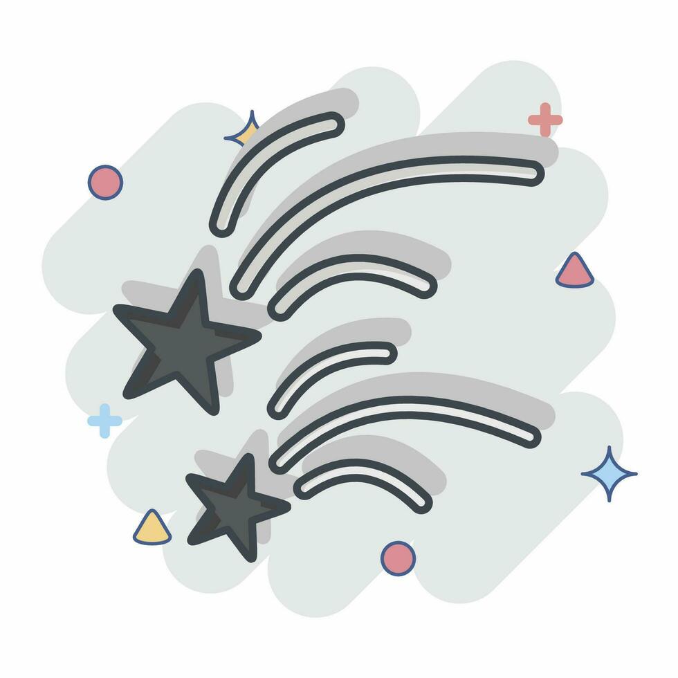Icon Falling Star. related to Space symbol. comic style. simple design editable. simple illustration vector