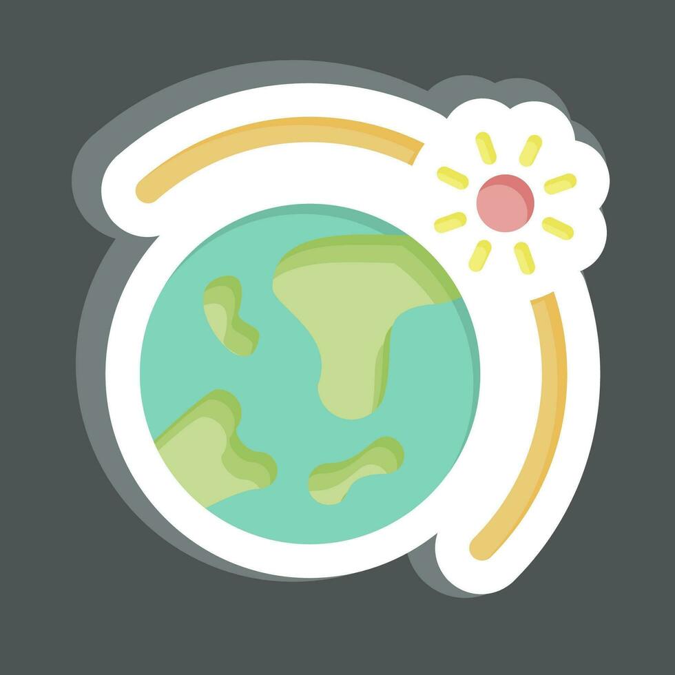 Sticker Earth Sun. related to Space symbol. simple design editable. simple illustration vector