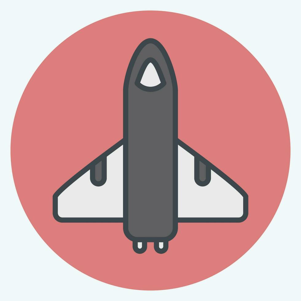 Icon Space Shuttle. related to Space symbol. color mate style. simple design editable. simple illustration vector