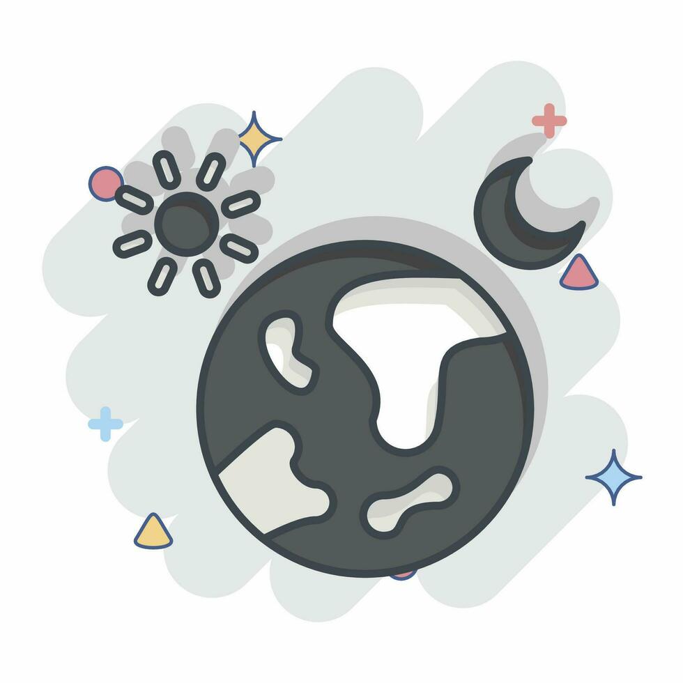 Icon Day And Night. related to Space symbol. comic style. simple design editable. simple illustration vector