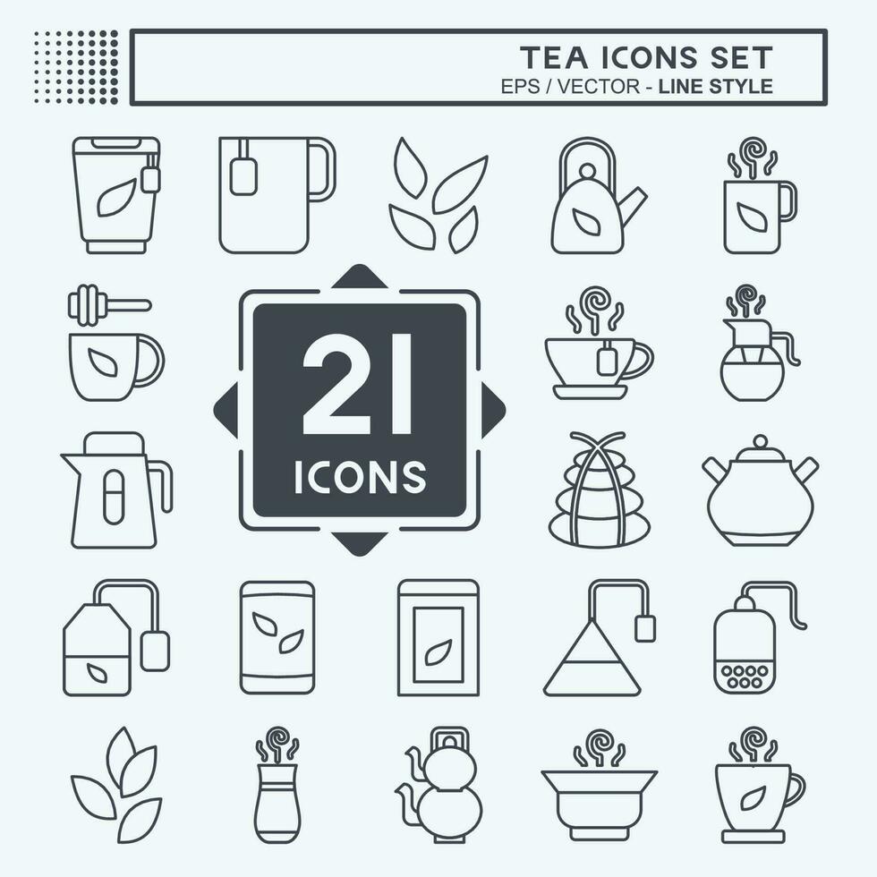 Icon Set Tea. related to Drink symbol. line style. simple design editable. simple illustration. green tea vector