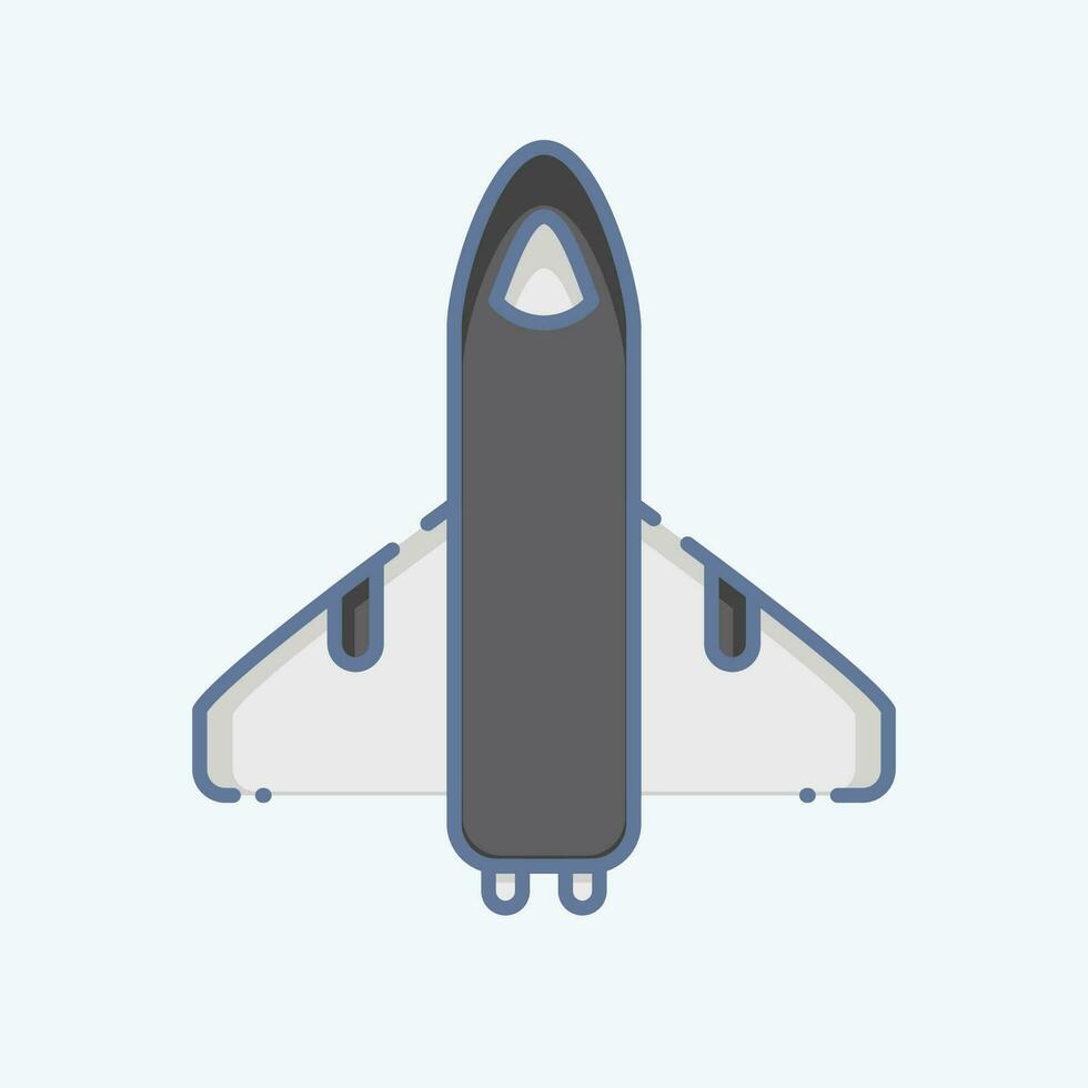 Icon Space Shuttle. related to Space symbol. doodle style. simple design editable. simple illustration vector