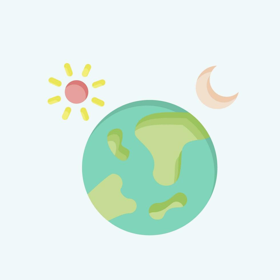 Icon Day And Night. related to Space symbol. flat style. simple design editable. simple illustration vector