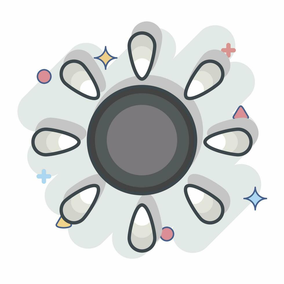Icon Sun. related to Space symbol. comic style. simple design editable. simple illustration vector