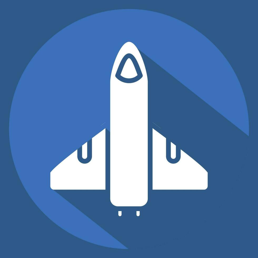 Icon Space Shuttle. related to Space symbol. long shadow style. simple design editable. simple illustration vector