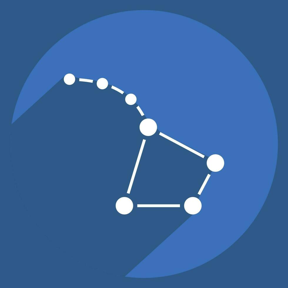 Icon Big Dipper. related to Space symbol. long shadow style. simple design editable. simple illustration vector