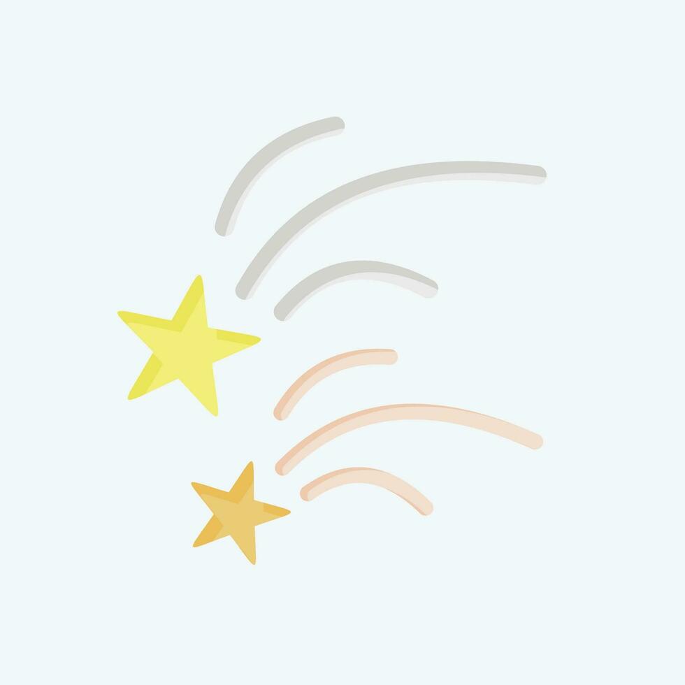 Icon Falling Star. related to Space symbol. flat style. simple design editable. simple illustration vector