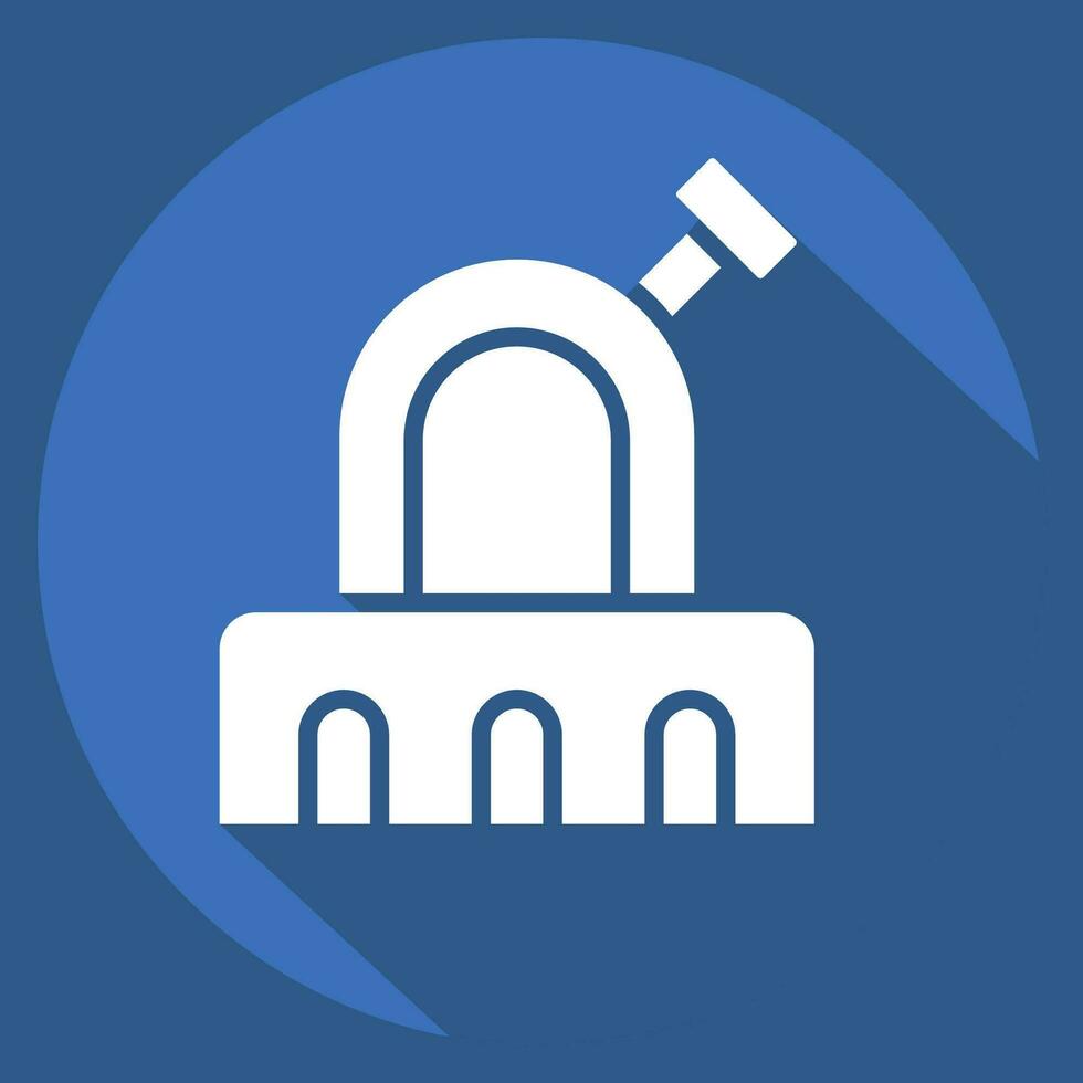 Icon Observatory. related to Space symbol. long shadow style. simple design editable. simple illustration vector