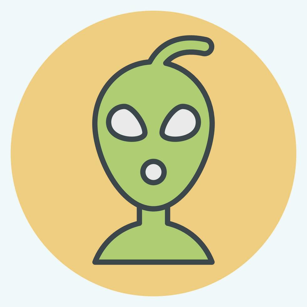 Icon Allien. related to Space symbol. MBE style. simple design editable. simple illustration vector