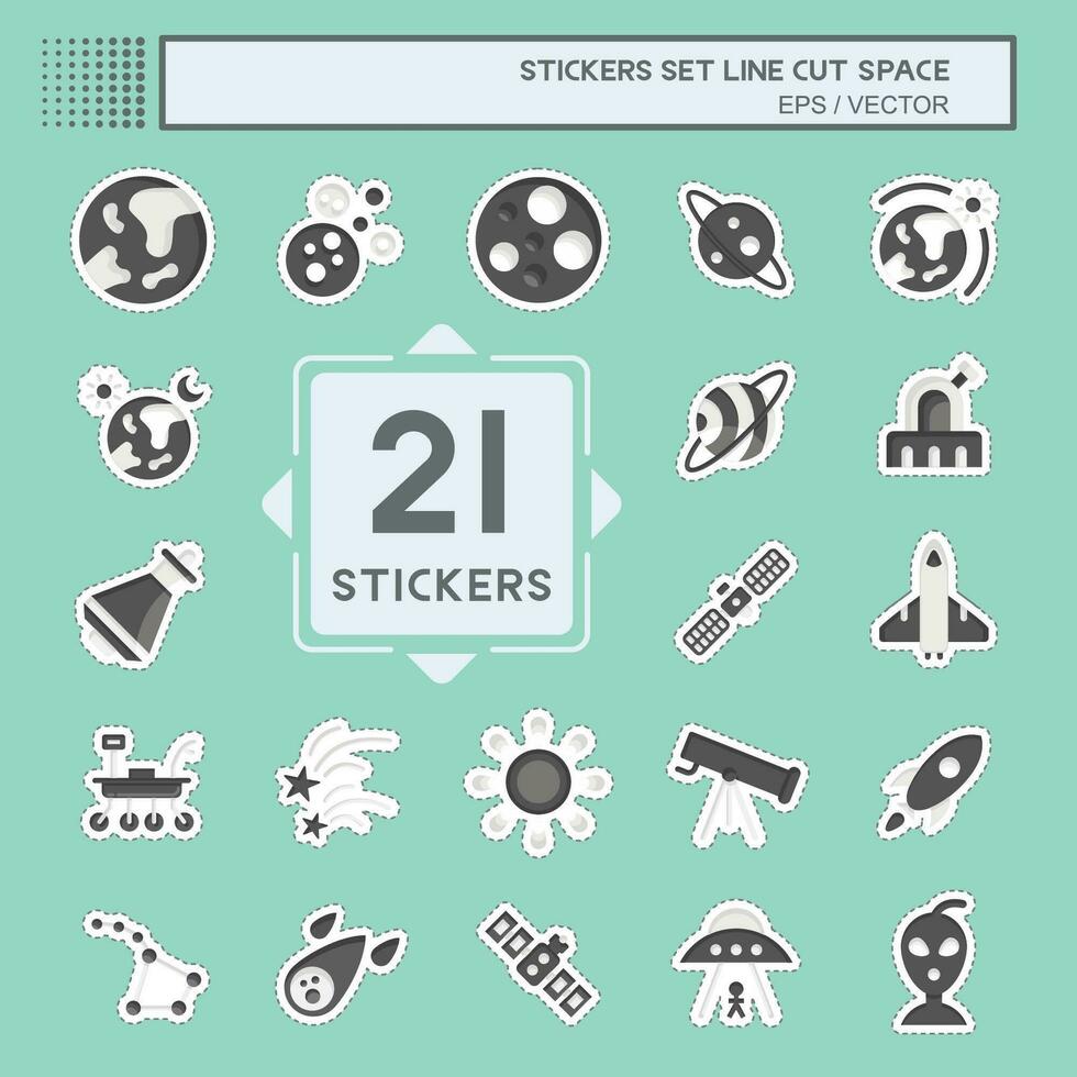 Sticker line cut Set Space. related to Education symbol. simple design editable. simple illustration vector