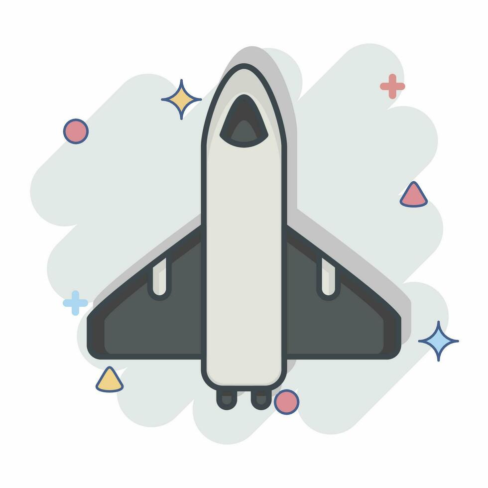 Icon Space Shuttle. related to Space symbol. comic style. simple design editable. simple illustration vector