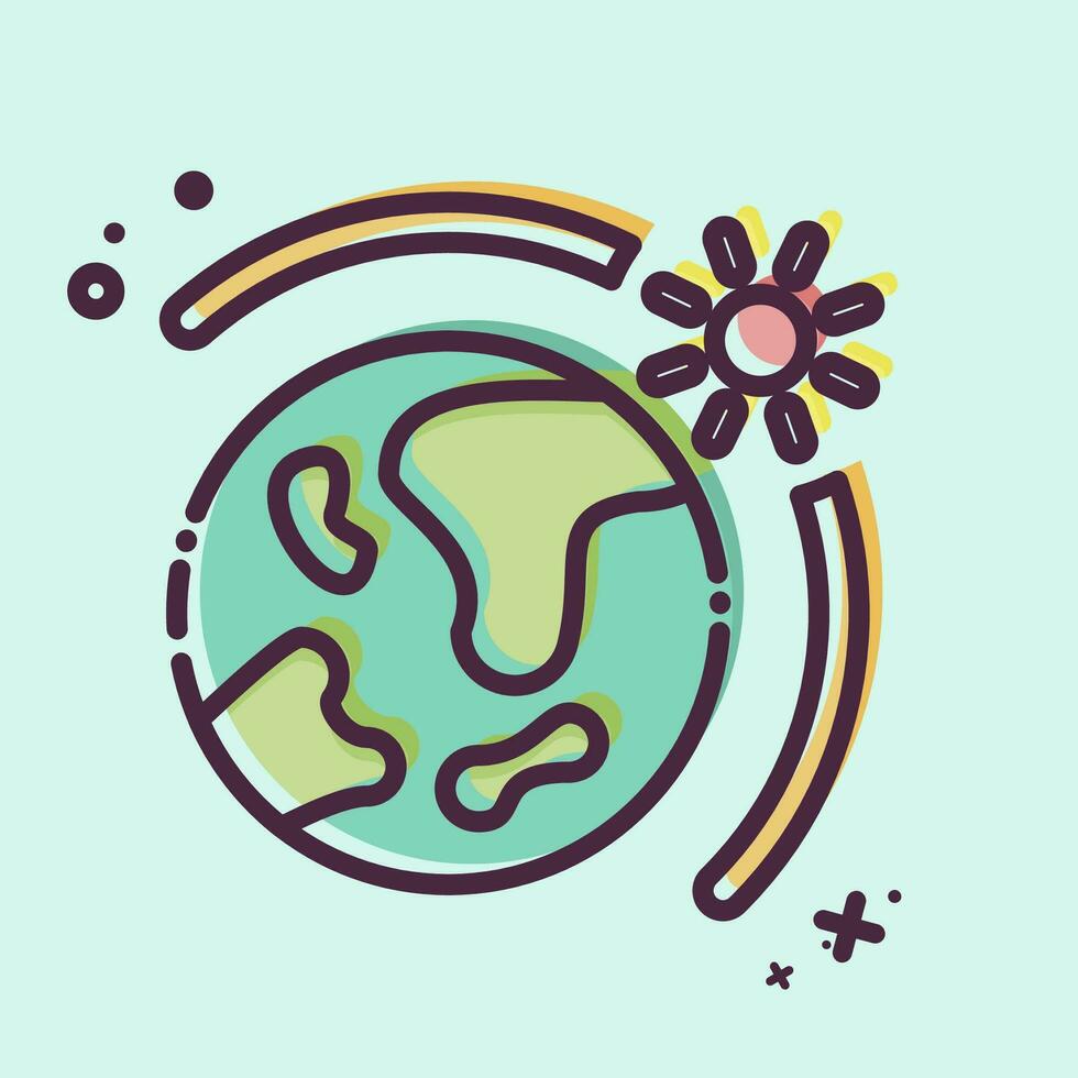 Icon Earth Sun. related to Space symbol. MBE style. simple design editable. simple illustration vector