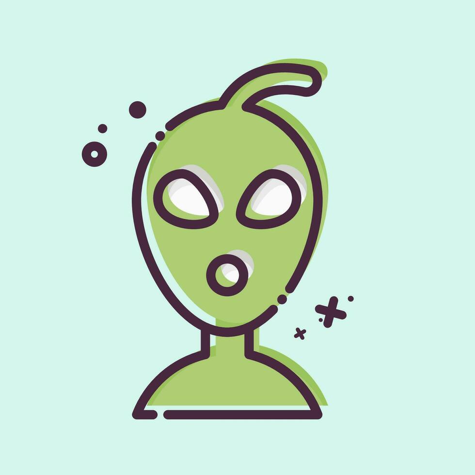 Icon Allien. related to Space symbol. MBE style. simple design editable. simple illustration vector