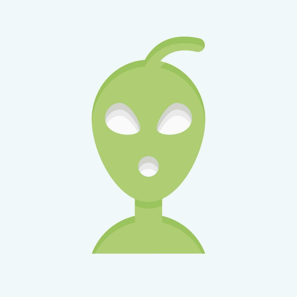 Icon Allien. related to Space symbol. flat style. simple design editable. simple illustration vector