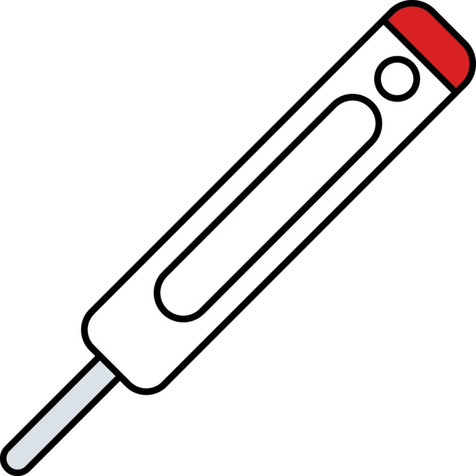 Thin line illustration of Thermometer icon. vector