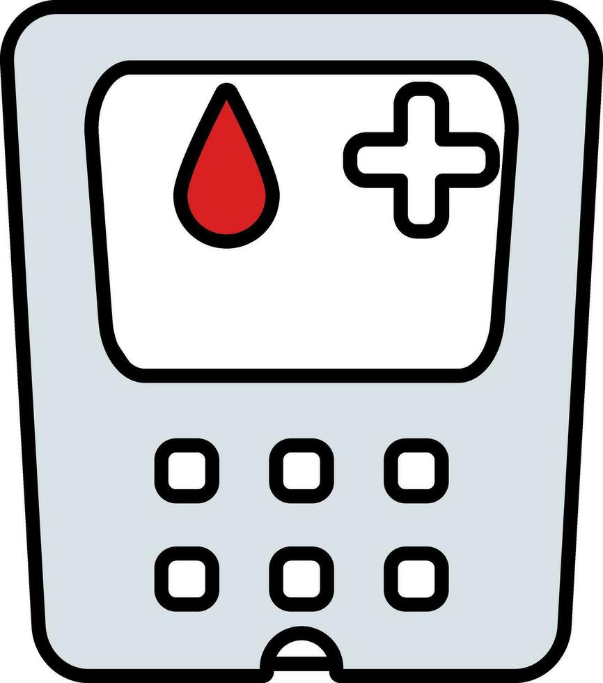 Flat style Glucometer icon in gray and white color. vector