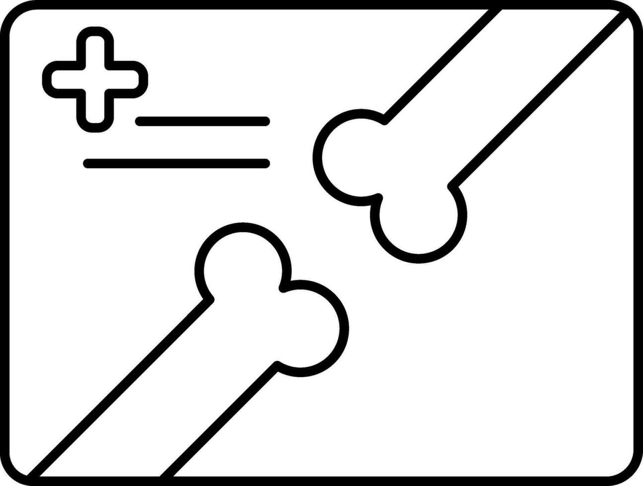 Injury Bones X Ray icon in thin line art. vector
